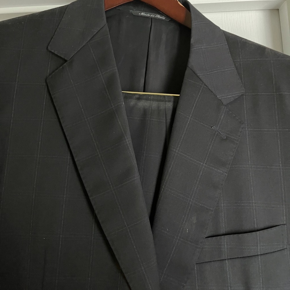 Black Checkered Canali Suit Set